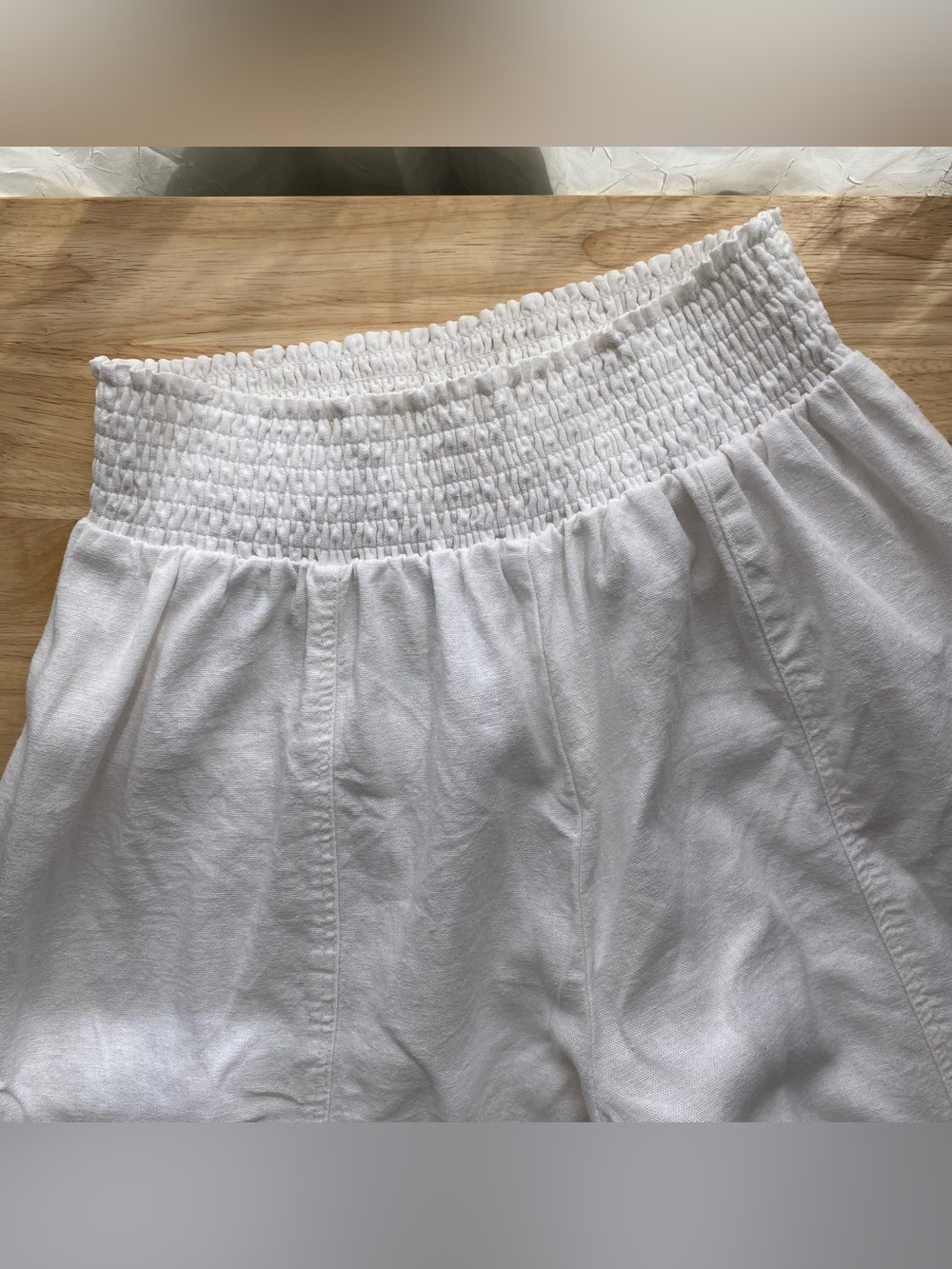 Land n sea White Linen blend Pants with slits